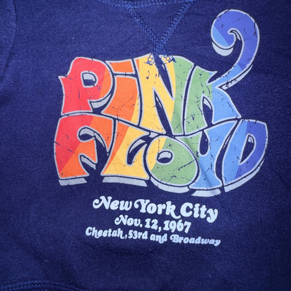Pink Floyd Graphic Hoodie Kids 12M Navy Blue Rainbow NYC 1967 Logo